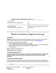 Document preview: Form FL Parentage313 Motion for Summary Judgment (Parentage) - Washington