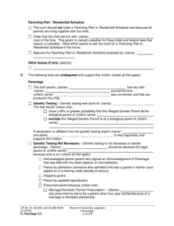 Form FL Parentage313 Motion for Summary Judgment (Parentage) - Washington, Page 3
