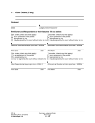 Form FL Parentage314 Summary Judgment Order (Parentage) - Washington, Page 5