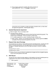 Form FL Parentage351 Pre-birth Petition to Decide Parentage - Gestational Surrogacy or Assisted Reproduction - Washington, Page 4