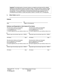 Form FL Parentage364 Order Validating Genetic Surrogacy Agreement - Washington, Page 2