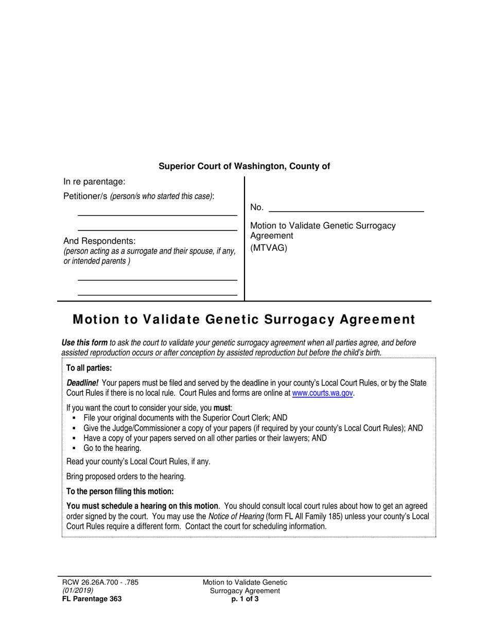 Form FL Parentage363 Fill Out Sign Online and Download Printable PDF