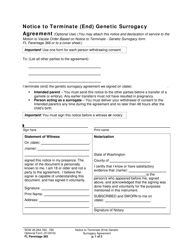 Form FL Parentage365 &quot;Notice to Terminate (End) Genetic Surrogacy Agreement&quot; - Washington
