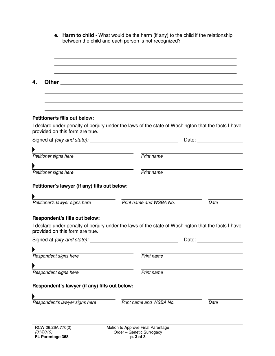 Form Fl Parentage368 - Fill Out, Sign Online And Download Printable Pdf 