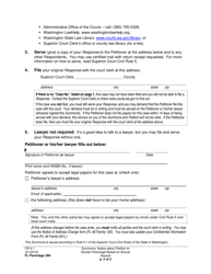 Form FL Parentage380 Summons: Notice About Petition to Stop Parentage Based on Sexual Assault - Washington, Page 2