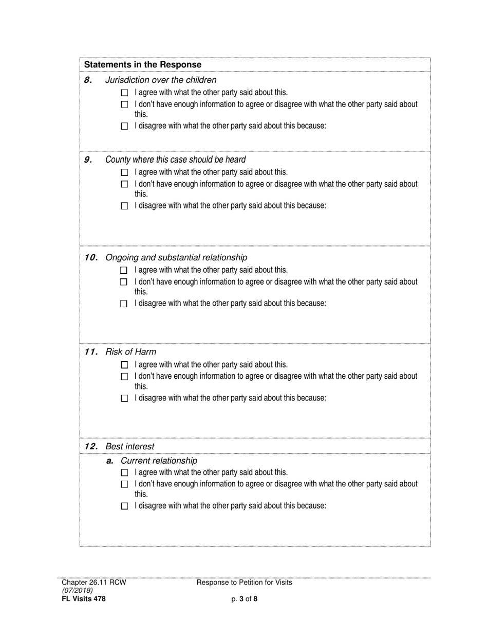 Form FL Visits478 Response to Petition for Visits - Washington, Page 3