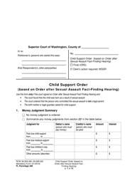 Form FL Parentage386 Child Support Order (Based on Order After Sexual Assault Fact-Finding Hearing) - Washington