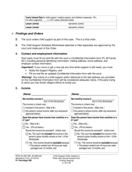 Form FL Parentage386 Child Support Order (Based on Order After Sexual Assault Fact-Finding Hearing) - Washington, Page 2
