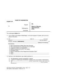 Document preview: Form WPF GARN01.0350 Return of Service - Washington