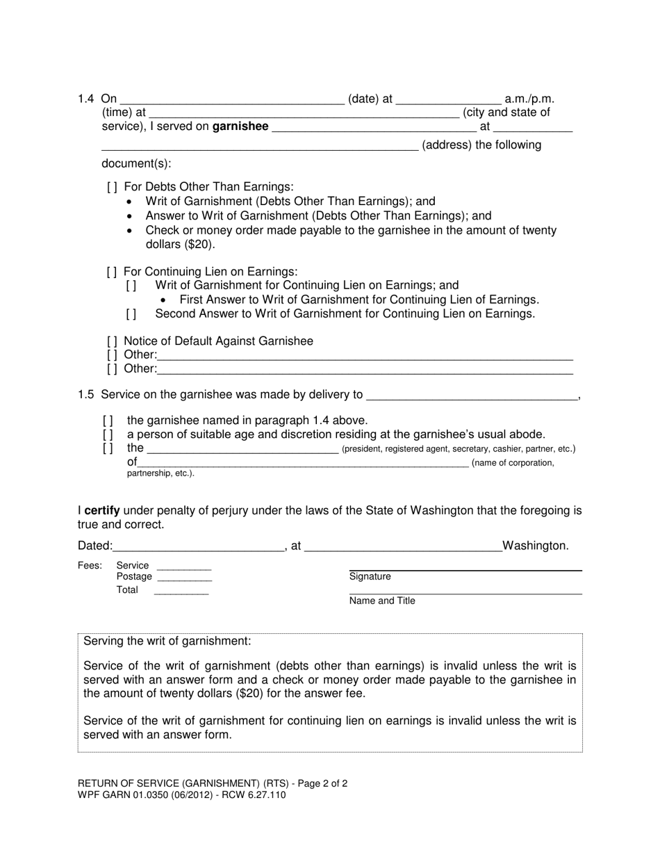 Form WPF GARN01.0350 - Fill Out, Sign Online and Download Printable PDF ...