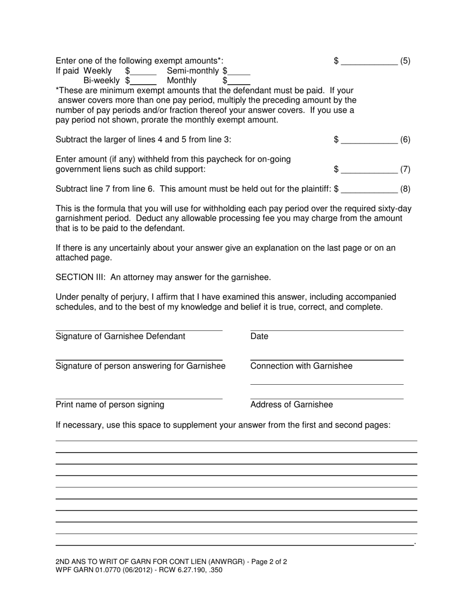 Form WPF GARN01.0770 - Fill Out, Sign Online and Download Printable PDF ...