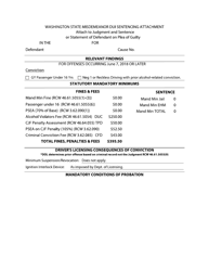 Document preview: Washington State Misdemeanor Dui Sentencing Attachment - Washington