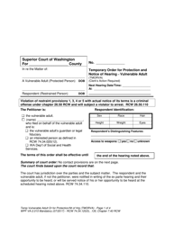 Form WPF VA-2.015 Temporary Order for Protection and Notice of Hearing - Vulnerable Adult - Washington