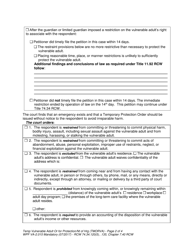 Form WPF VA-2.015 Temporary Order for Protection and Notice of Hearing - Vulnerable Adult - Washington, Page 2