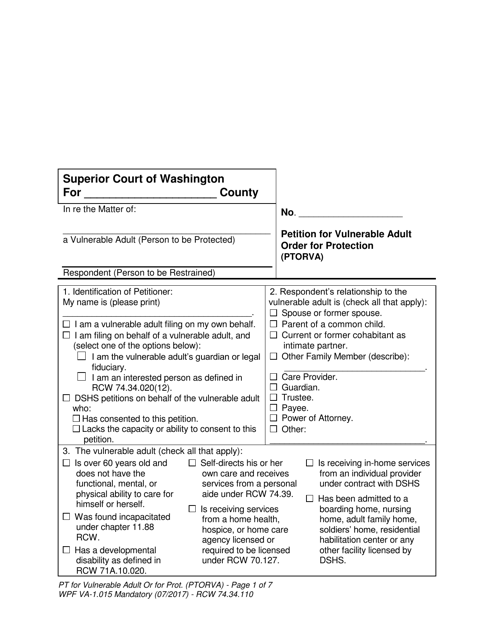 Form WPF VA-1.015  Printable Pdf
