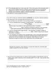 Form WPF VA-1.015 Petition for Vulnerable Adult Order for Protection - Washington, Page 2