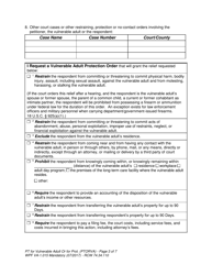 Form WPF VA-1.015 Petition for Vulnerable Adult Order for Protection - Washington, Page 3