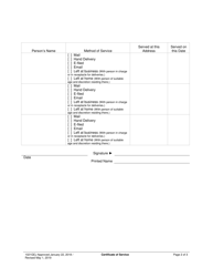 Form 1021GEJ Certificate of Service - Utah, Page 2