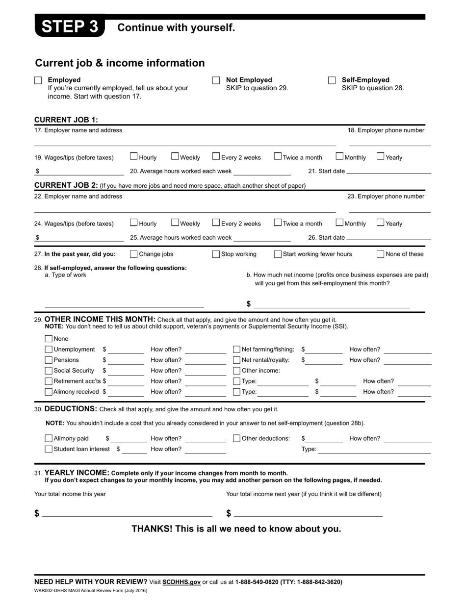 Form WKR002 Annual Review Form - South Carolina, Page 7