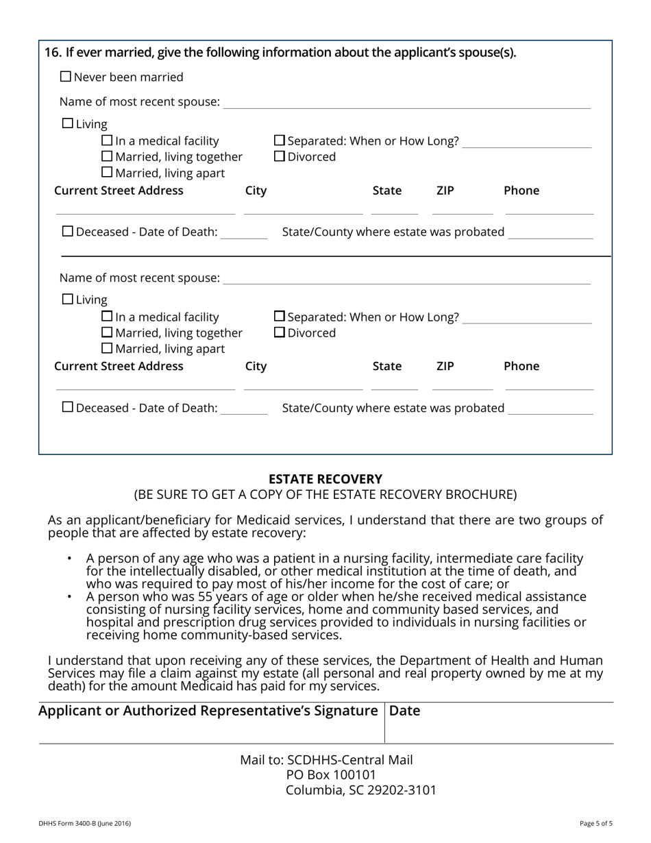 DHHS Form 3400-B - Fill Out, Sign Online And Download Fillable PDF ...