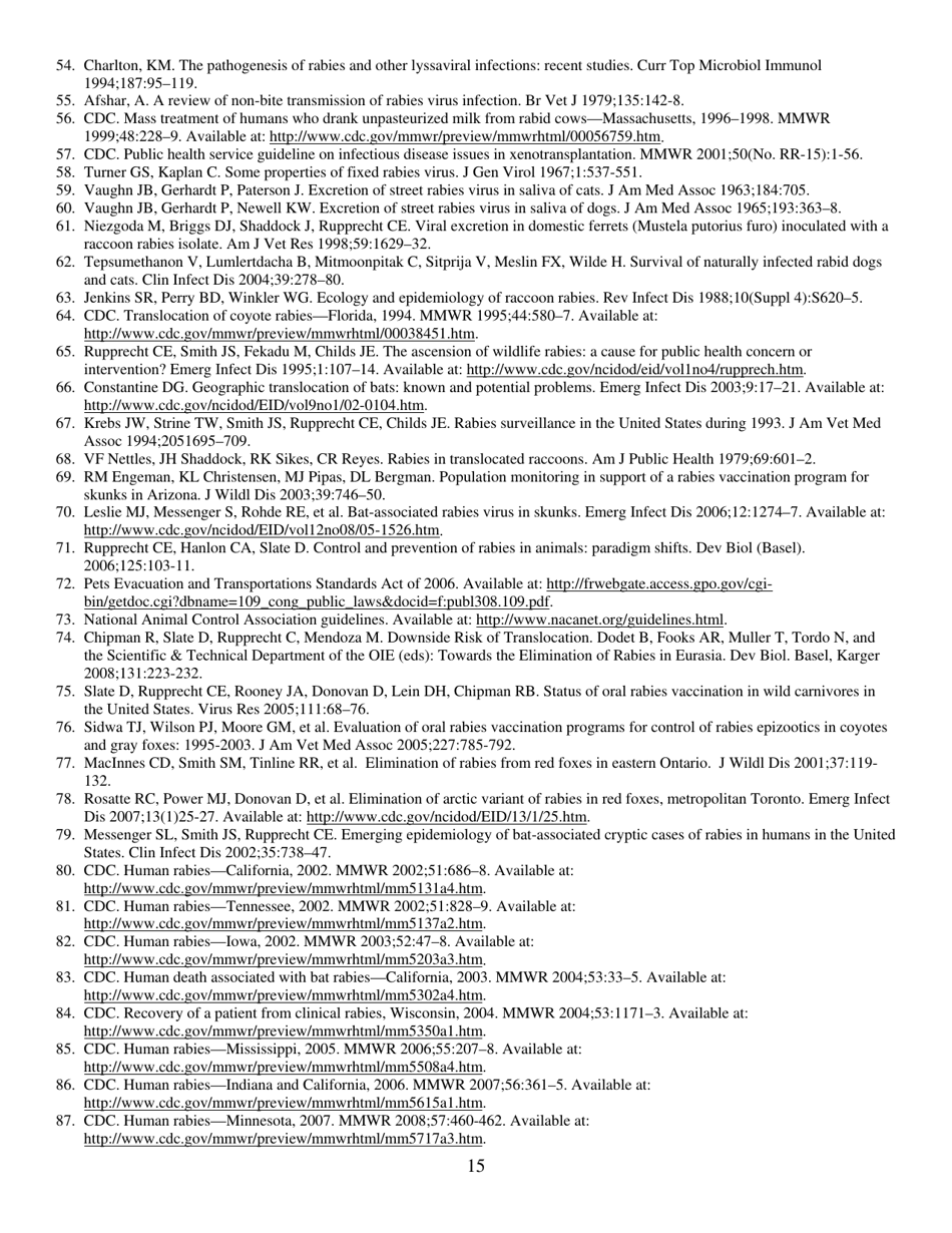 Memorandum (Compendium of Animal Rabies Prevention and Control, 2011) - National Association of State Public Health Veterinarians, Inc., Page 15