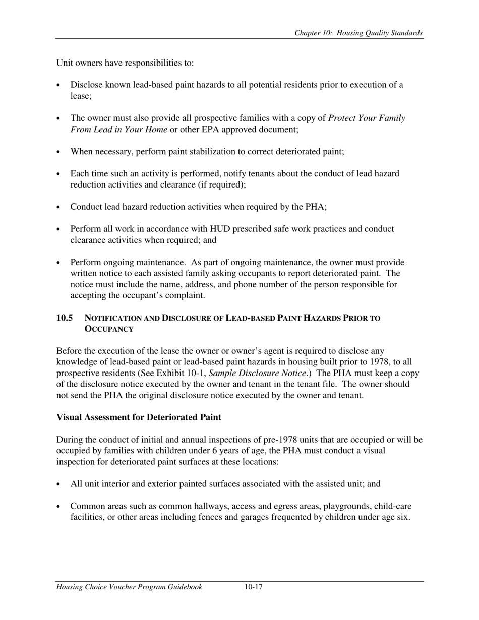 Chapter 10: Housing Quality Standards - Housing Choice Voucher Program ...