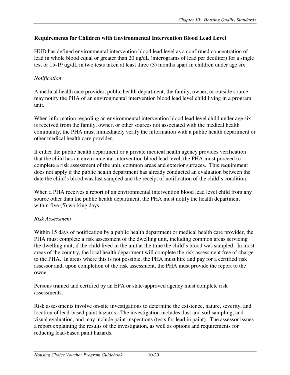 Chapter 10 Housing Quality Standards Housing Choice Voucher Program