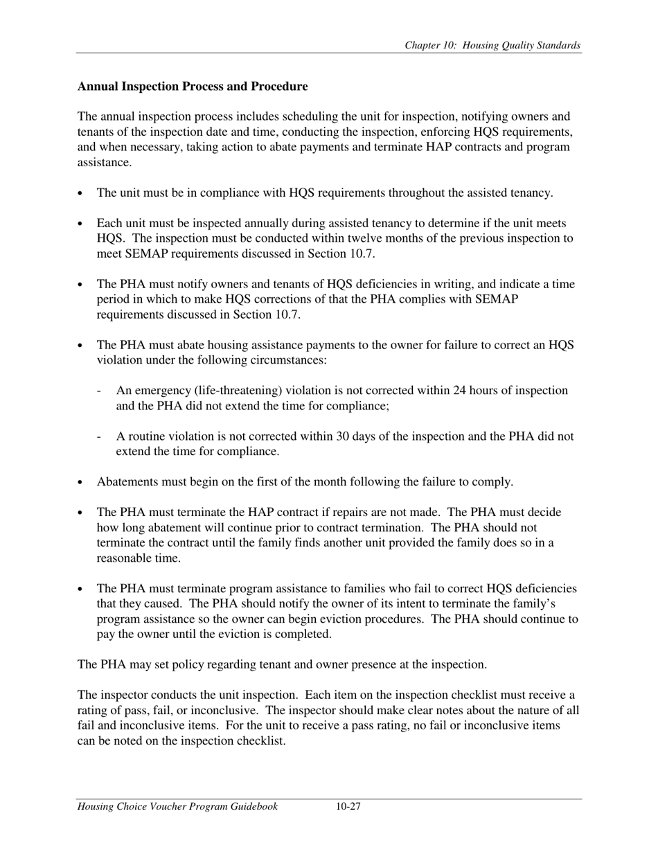 Chapter 10: Housing Quality Standards - Housing Choice Voucher Program Guidebook, Page 29