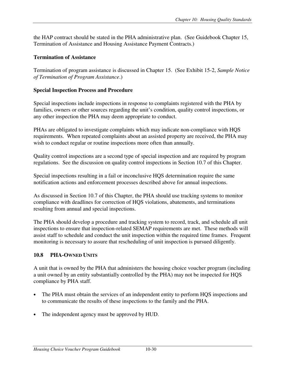 Chapter 10 Housing Quality Standards Housing Choice Voucher Program