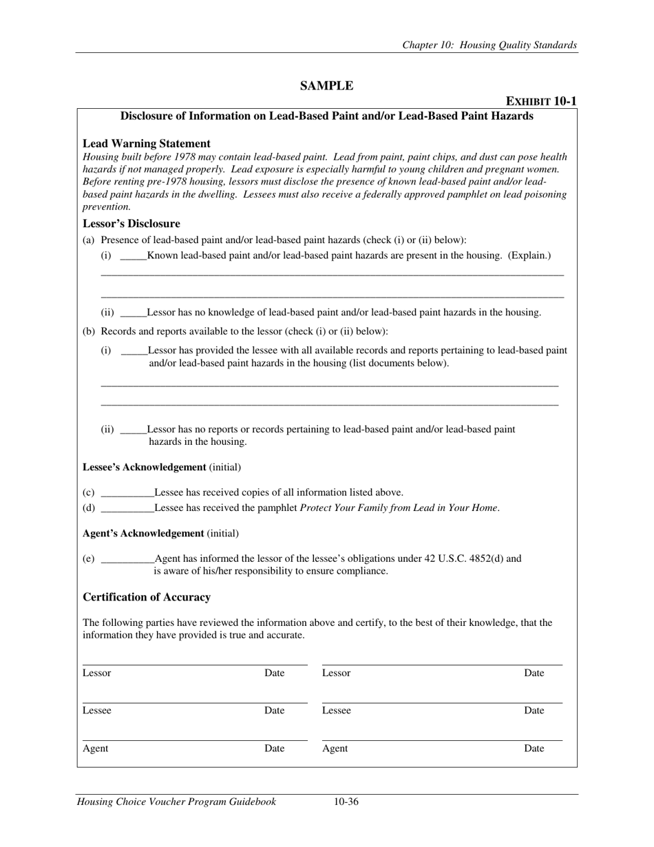 Chapter 10 Housing Quality Standards Housing Choice Voucher Program