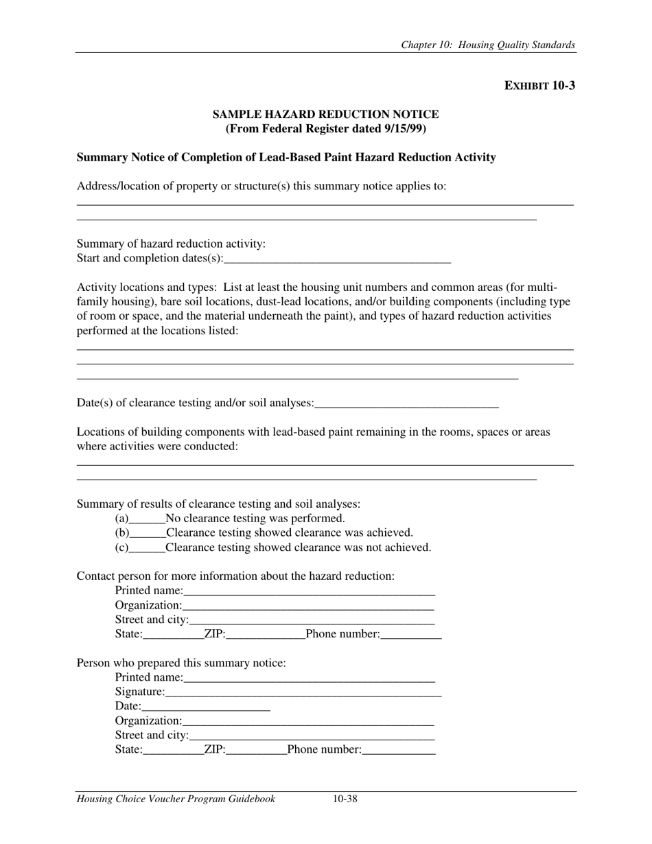 Chapter 10 Housing Quality Standards Housing Choice Voucher Program