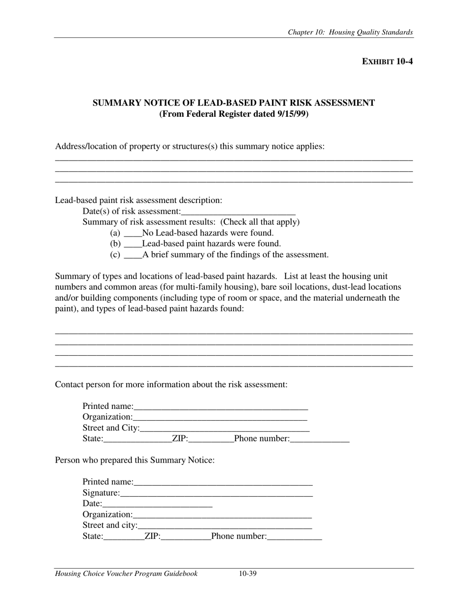 Chapter 10: Housing Quality Standards - Housing Choice Voucher Program ...