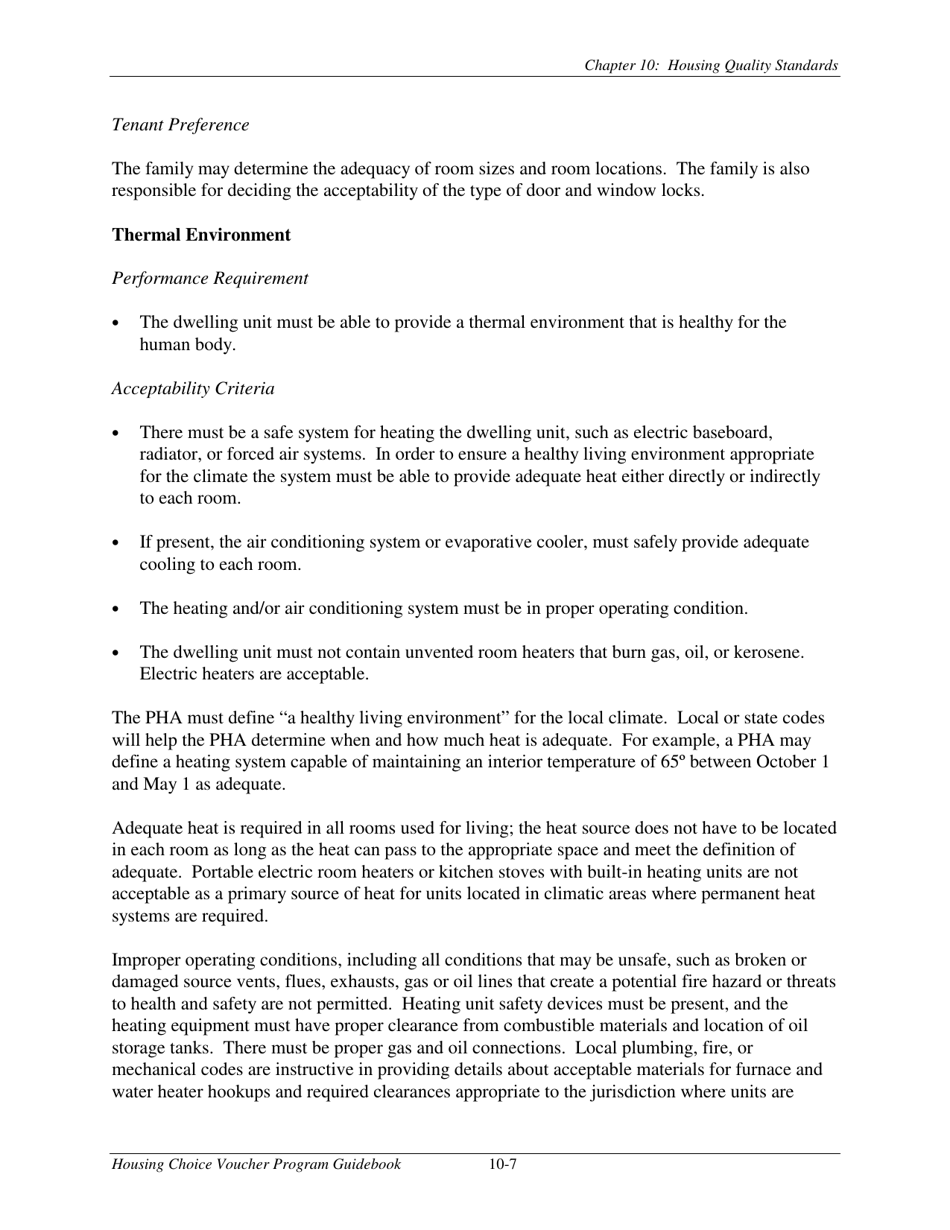 Chapter 10: Housing Quality Standards - Housing Choice Voucher Program ...