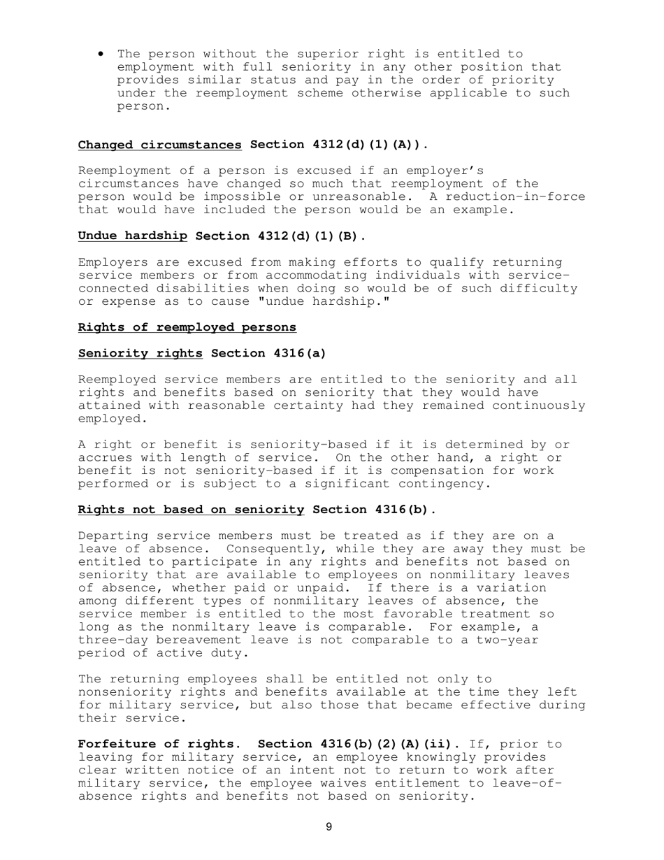 A Non-technical Resource Guide to the Uniformed Services Employment and Reemployment Rights Act (Userra), Page 11