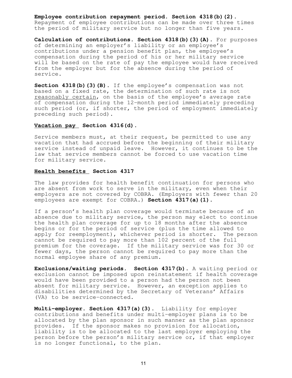 A Non-technical Resource Guide to the Uniformed Services Employment and Reemployment Rights Act (Userra), Page 13