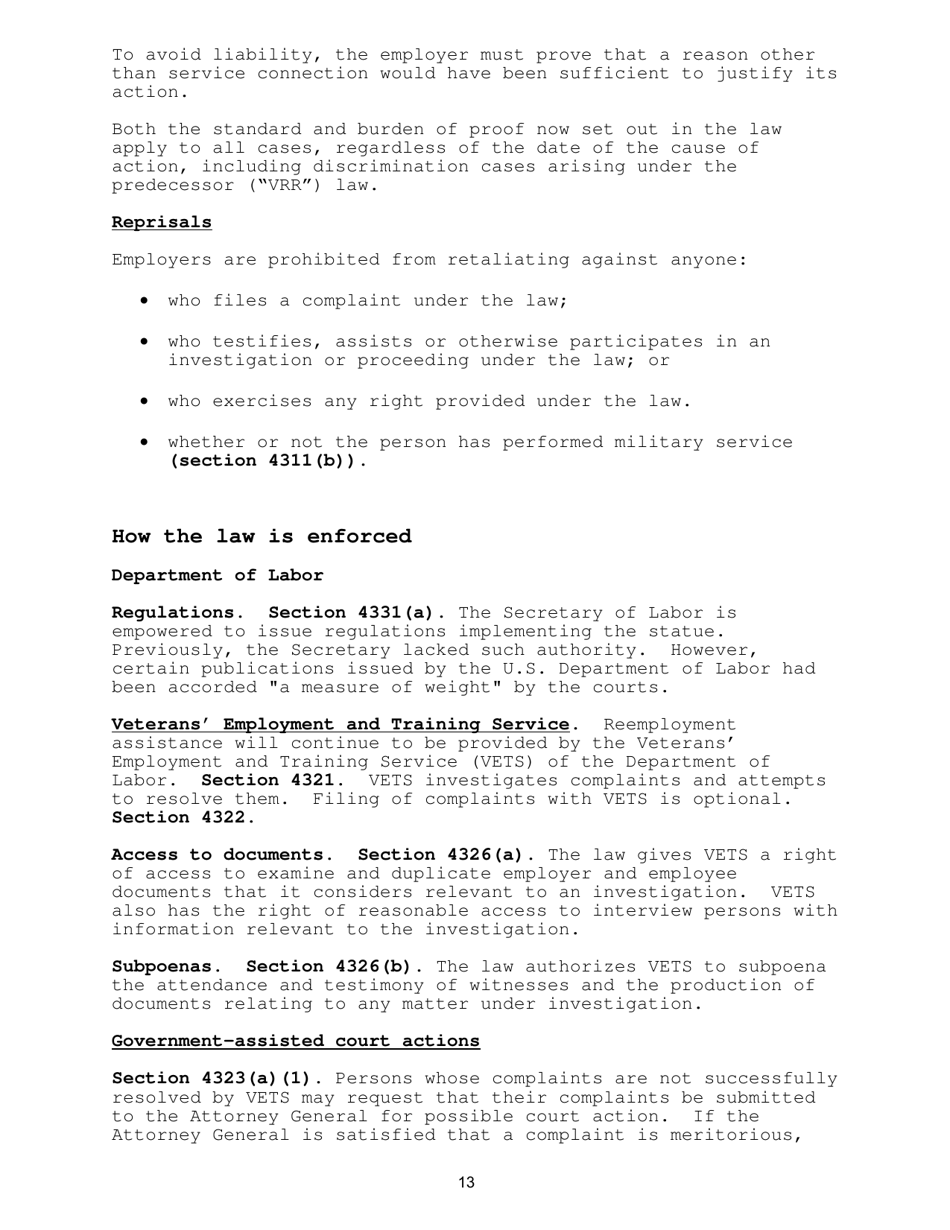 A Non-technical Resource Guide to the Uniformed Services Employment and Reemployment Rights Act (Userra), Page 15