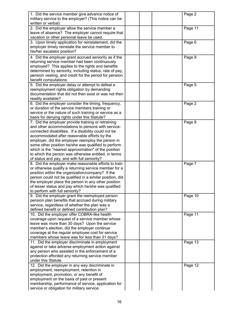 A Non-technical Resource Guide to the Uniformed Services Employment and Reemployment Rights Act (Userra), Page 18