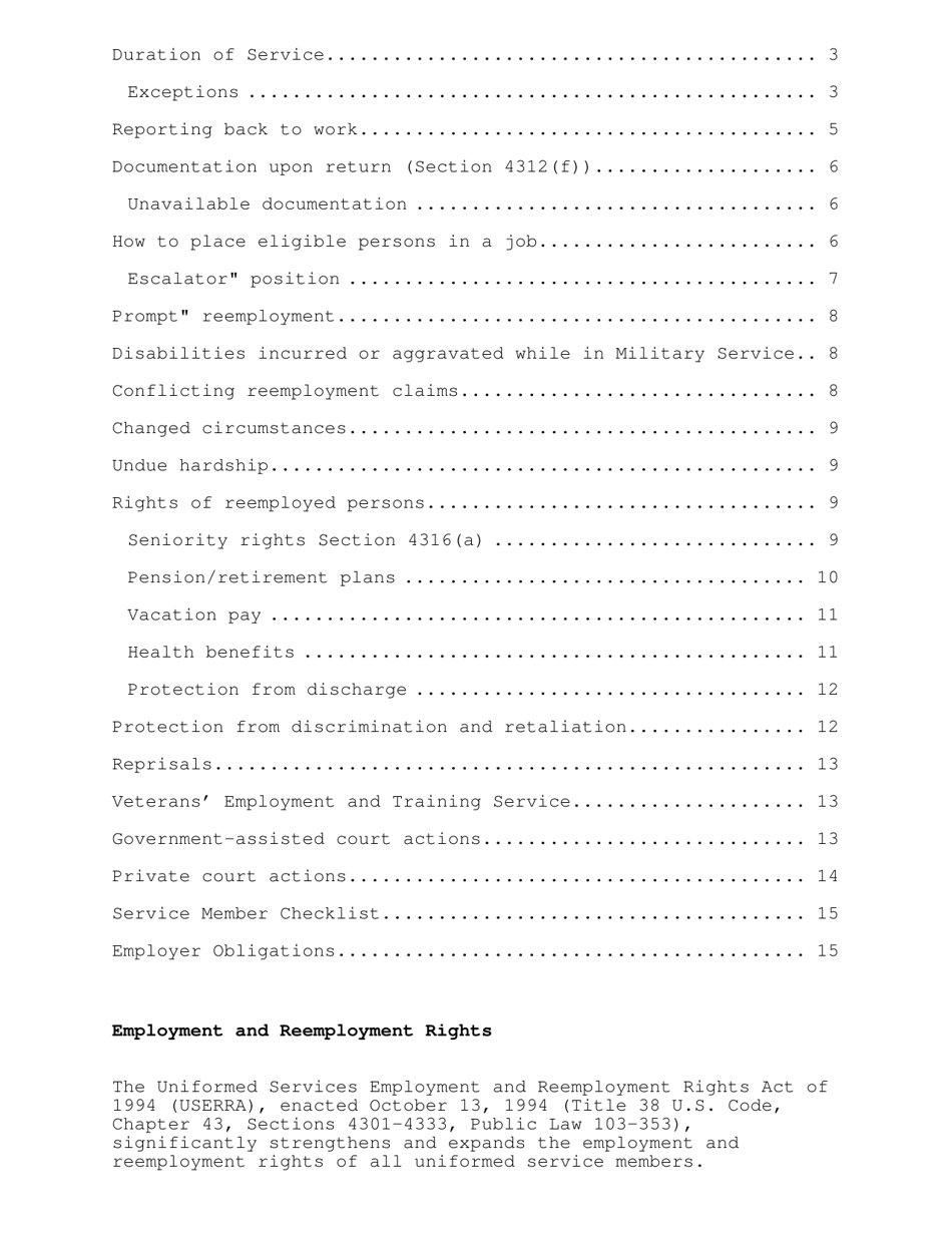 A Non-technical Resource Guide to the Uniformed Services Employment and Reemployment Rights Act (Userra), Page 3