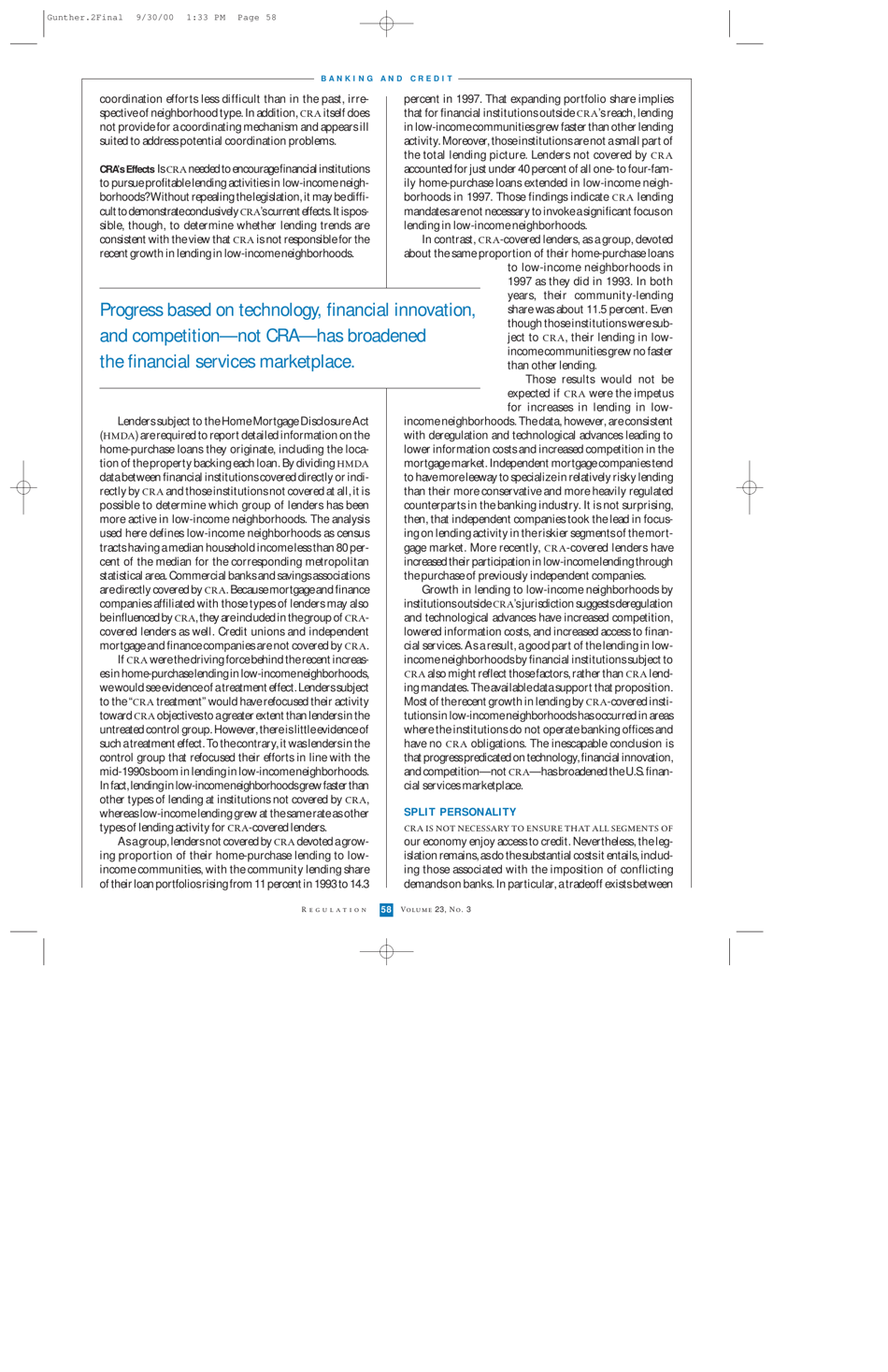 Should Cra Stand for community Redundancy Act? - Jeffery W. Gunther, Page 3