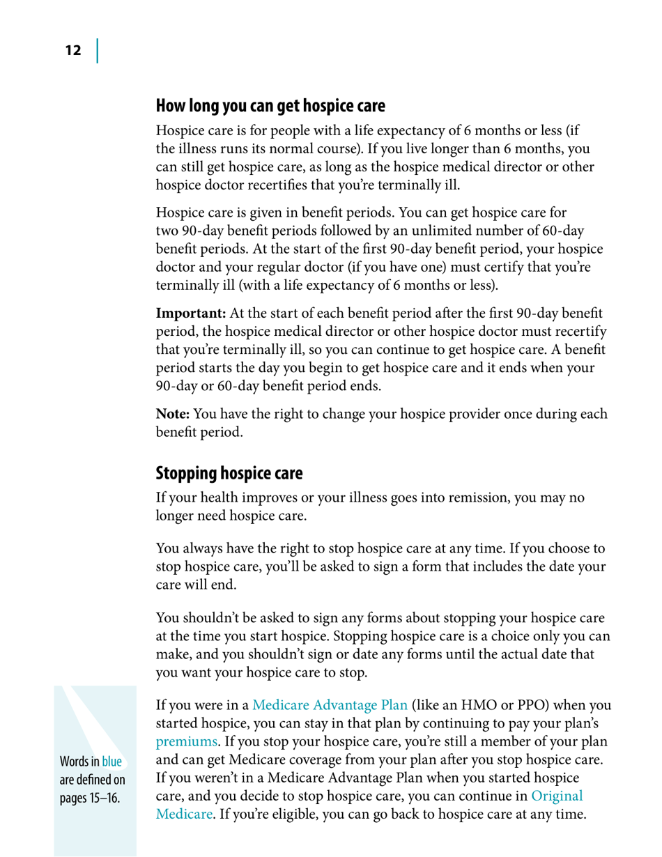 Medicare Hospice Benefits, Page 12