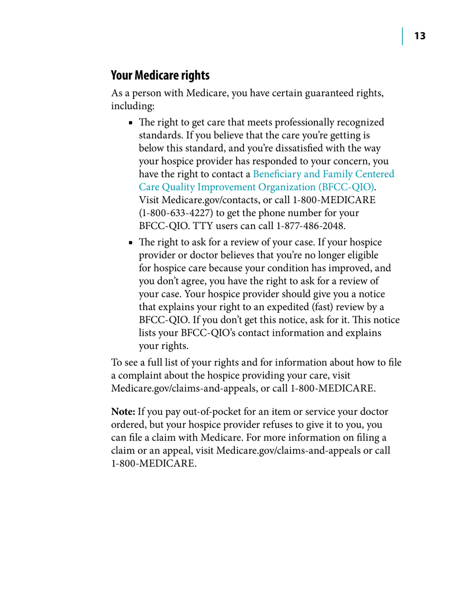 Medicare Hospice Benefits, Page 13