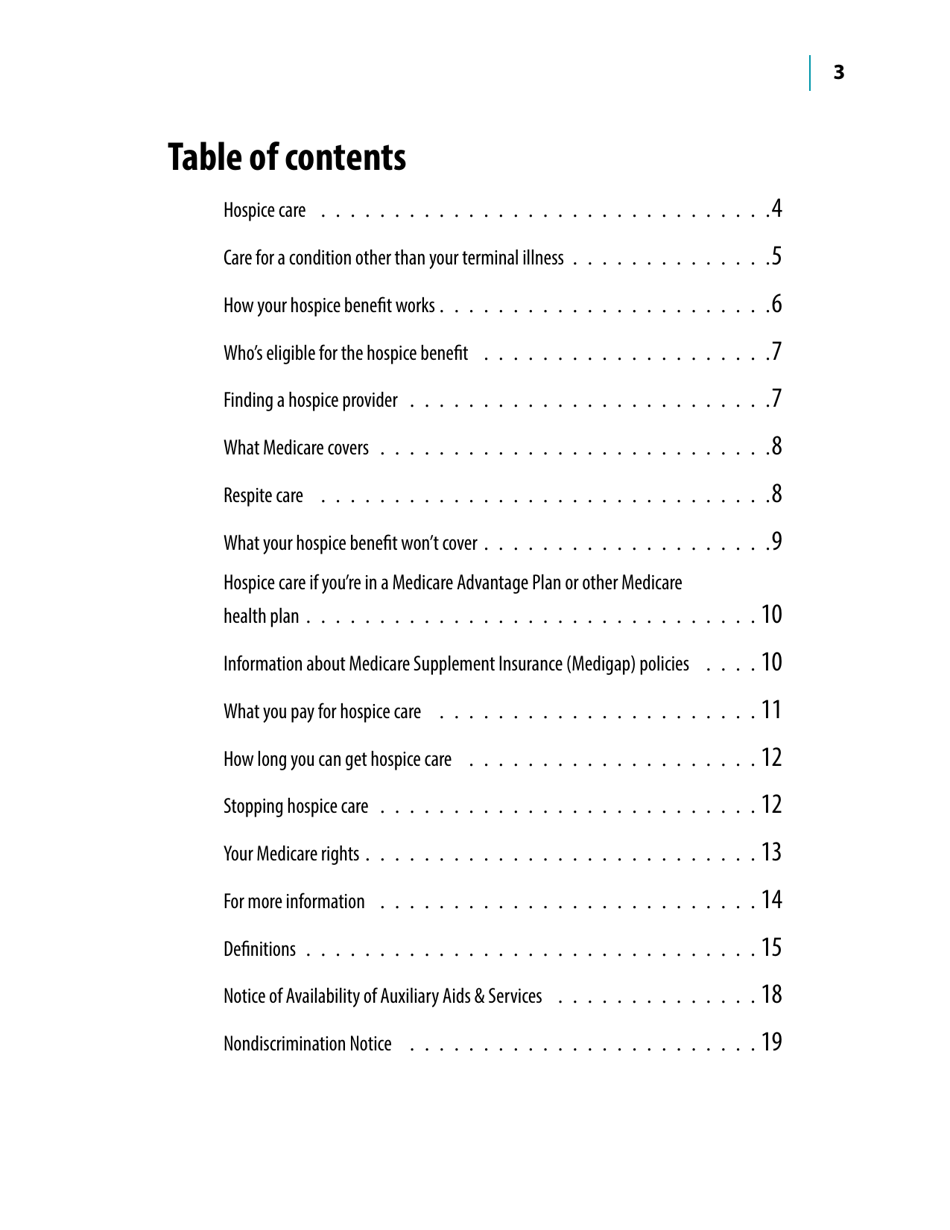 Medicare Hospice Benefits, Page 3