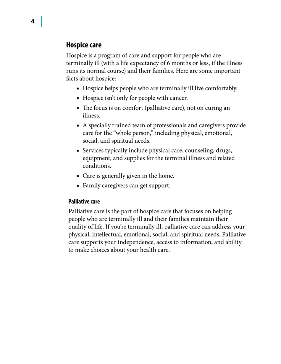 Medicare Hospice Benefits, Page 4