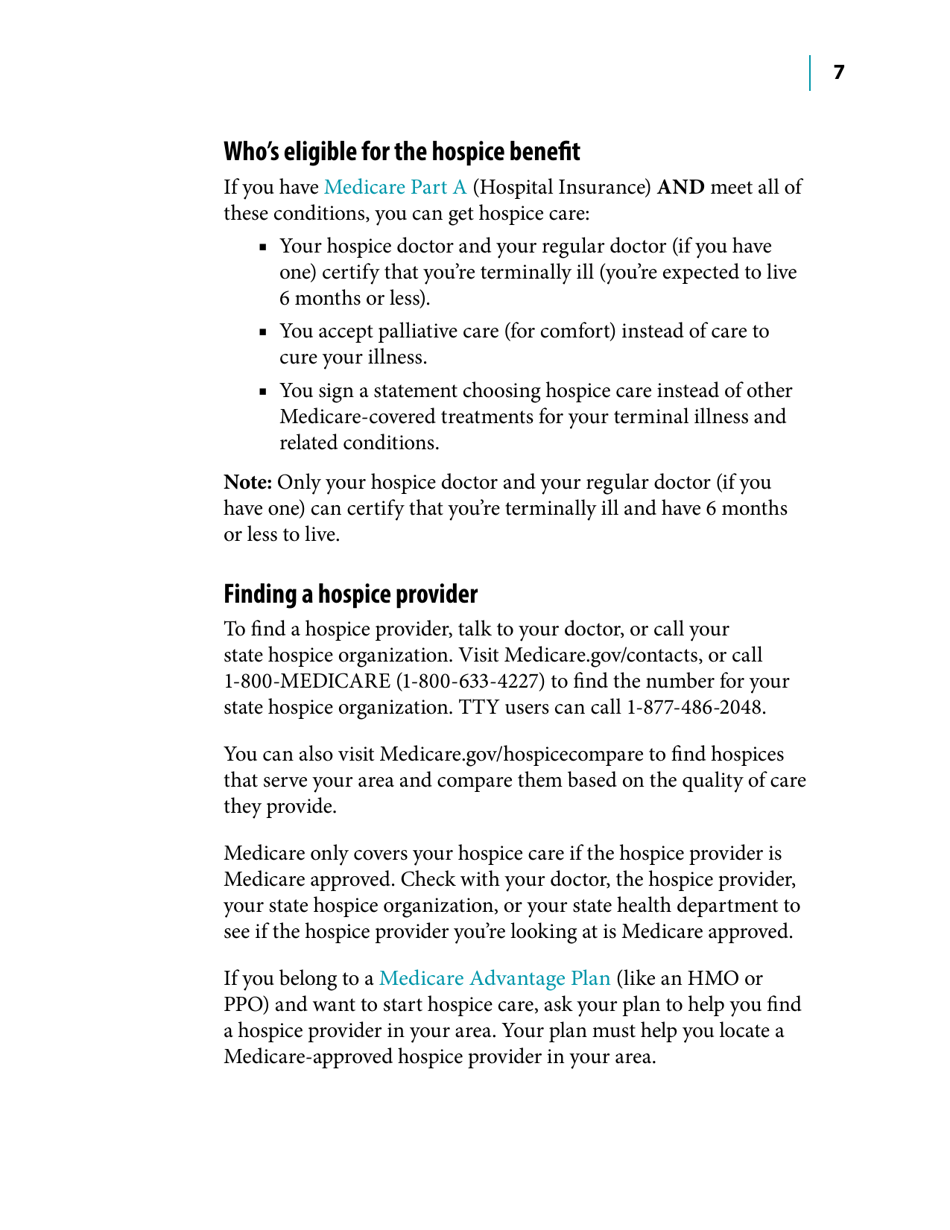 Medicare Hospice Benefits, Page 7
