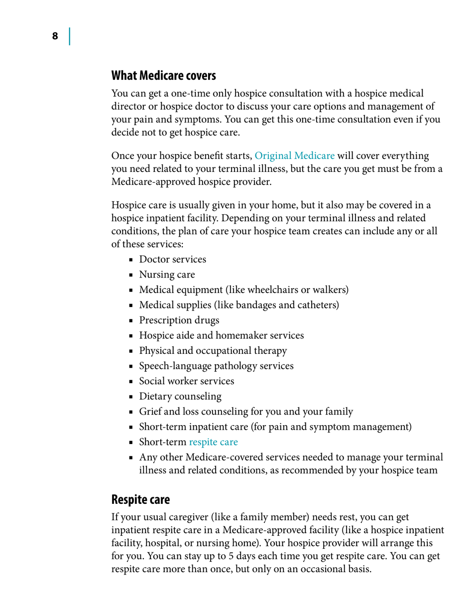 Medicare Hospice Benefits, Page 8