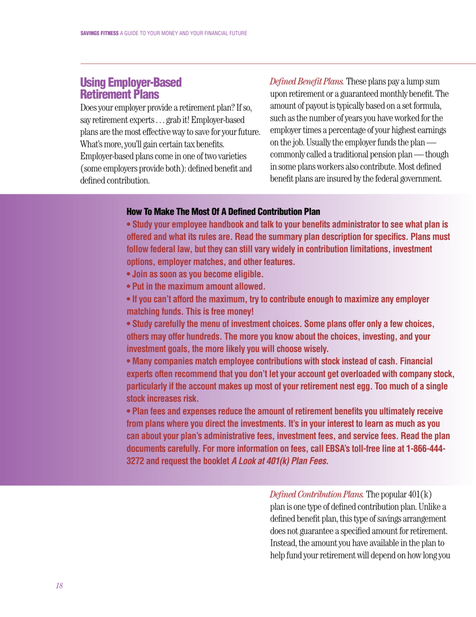 Savings Fitness: a Guide to Your Money and Your Financial Future, Page 20