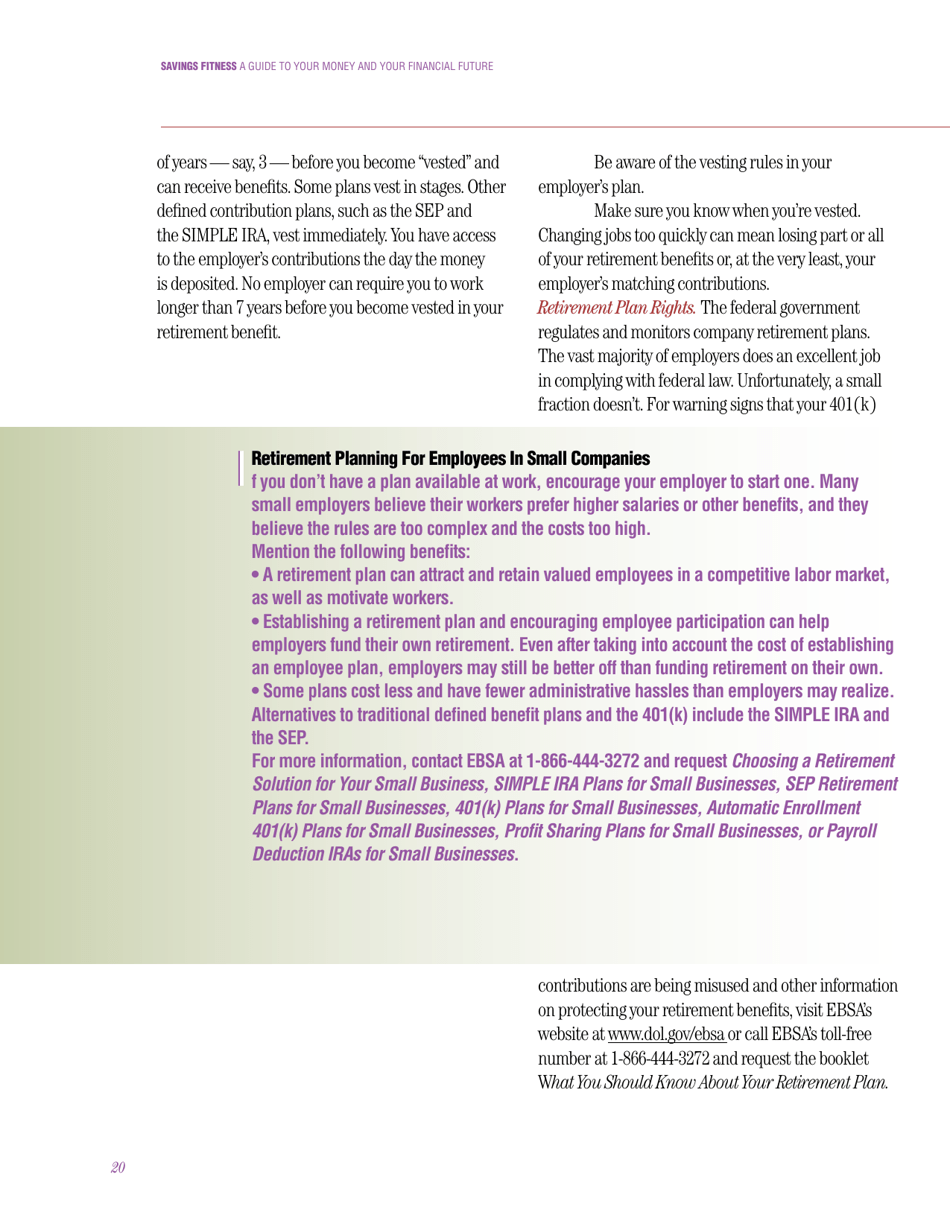 Savings Fitness: a Guide to Your Money and Your Financial Future, Page 22