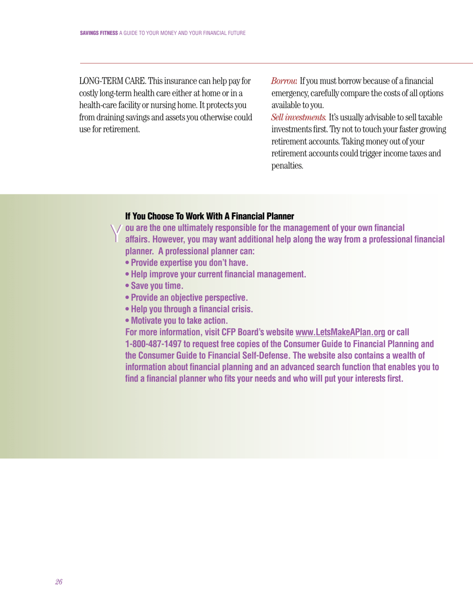 Savings Fitness: a Guide to Your Money and Your Financial Future, Page 28