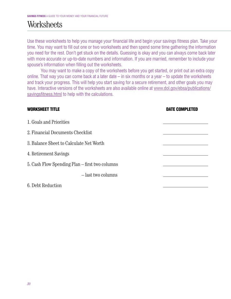 Savings Fitness: a Guide to Your Money and Your Financial Future, Page 32