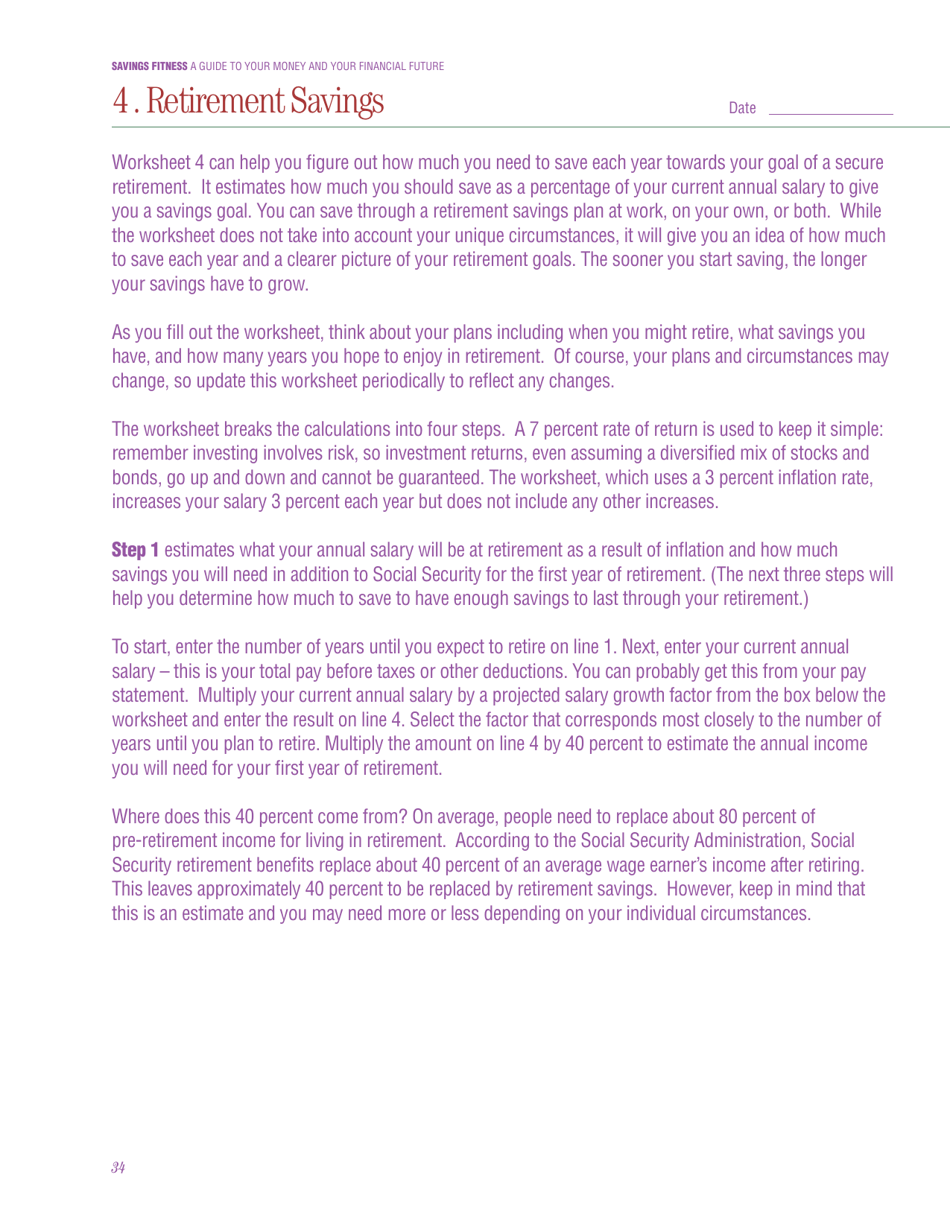 Savings Fitness: a Guide to Your Money and Your Financial Future, Page 36